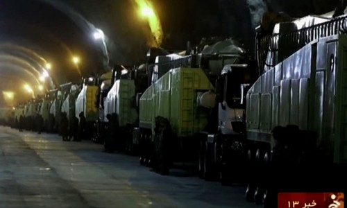 Capture d'écran tirée des images vidéo diffusées par Téhéran, mercredi, montrant des infrastructures souterraines qui abritent des missiles - Irinn - AFP