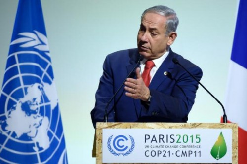 Le premier ministre israëlien Benjamin Netanyahu, à l'ouverture de la COP21, le 30 novembre 2015 au Bourget, près de Paris