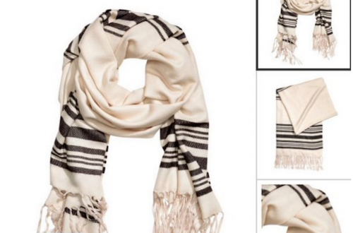 An H&M scarf said by some to look like a Jewish prayer shawl (Screenshot from Twitter)