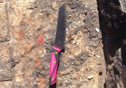 Knife found on suspect at Damascus Gate in Jerusalem‏. (photo credit:ISRAEL POLICE)