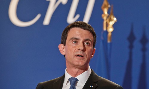 Manuel Valls a remplacé au pied levé François Hollande retenu à Bruxelles. - Michel Euler - AFP