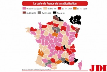 La carte de France de la radicalisation islamique