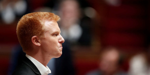 Member of French parliament Adrien Quatennens is pictured before the vote for the French government's SNCF reform bill at the National Assembly in Paris, June 13, 2018. REUTERS/Benoit Tessier