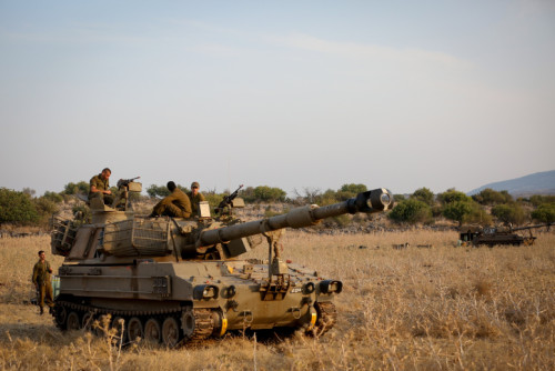 Israeli army forces seen stationed near the border between Israel and Lebanon in the Golan Heights on July 27, 2020. Photo by David Cohen/Flash90 *** Local Caption *** ??? ?????? ??? ????? ??"? ???? ????? ????? ?????