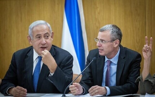 Leader of the Opposition and head of the Likud party Benjamin Netanyahu leads a Likud party meeting at the Knesset, the Israeli parliament in Jerusalem on May 23, 2022. Photo by Yonatan Sindel/Flash90 *** Local Caption *** כנסת בחירות  ישיבת סיעה ראש הממשלה בנימין נתניהו לשעבר הליכוד