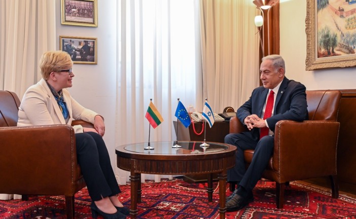 Benjamin Netanyahu rencontre la première ministre lituanienne à Jérusalem