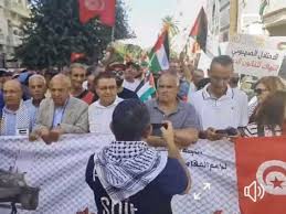 Manifestation plusieurs dizaines de milliers de manifestants àà Tunis contre Israel et soutien au Hamas 