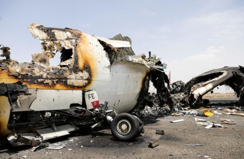 plane houthis destroyed