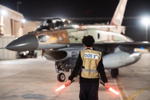 This handout picture released by the Israeli army on October 26, 2024, shows an Israeli fighter jet departing a hangar at an undisclosed location in Israel. The Israeli military said on October 26, it had completed its air attack on Iran, saying it hit the Islamic republic's missile manufacturing facilities, surface-to-air missile arrays and other aerial capabilities across several areas of the country. (Photo by AFP) / === RESTRICTED TO EDITORIAL USE - MANDATORY CREDIT "AFP PHOTO / Handout / Israeli Army' - NO MARKETING NO ADVERTISING CAMPAIGNS - DISTRIBUTED AS A SERVICE TO CLIENTS ==