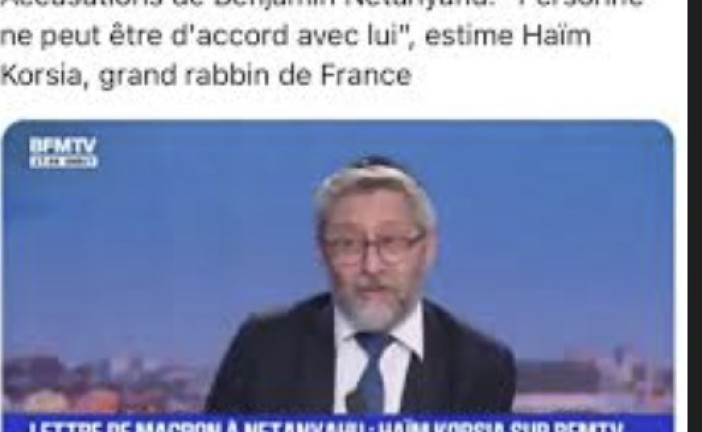 Tribune Alain SAYADA – Macron, la trahison des conditions sous l&rsquo;oeil Bienveillant du GRF Haim Korsia.