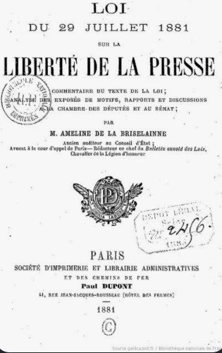 Liberté de la Presse 1881