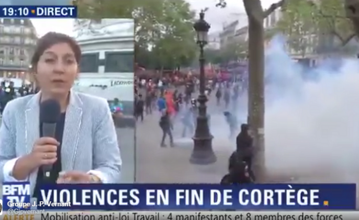 [Vidéo] Quand la journaliste de BFM raconte n’importe quoi : «Les CRS tirent à la kalachnikov sur les manifestants»