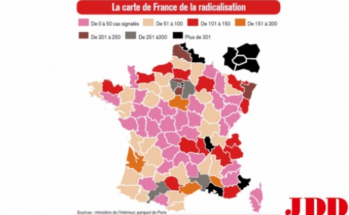 La carte de France de la radicalisation islamique