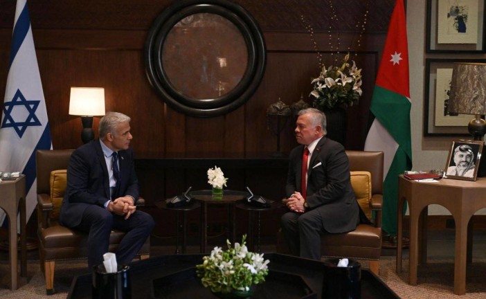 Le premier ministre israélien Yair Lapid rencontre le roi Abdallah II en Jordanie